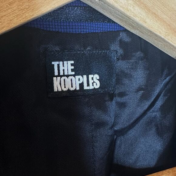 The KOOPLES 100% Wool Navy Blue Micro Houndstooth Blazer Mens Size 52 L-XL - Picture 12 of 16